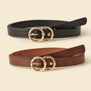 brown black Double circle belt set work